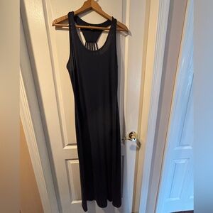 Charlie Paige Navy Sleeveless Maxi with Strappy Back Detail